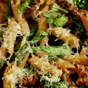 Solo Suppers Beyond Cereal: Sausage and Broccolini Pasta